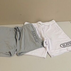 Men's Gray and White Shorts Set